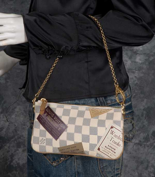 1:1 Copy Louis Vuitton Damier Azur Canvas Milla Clutch MM N63078 Replica - Click Image to Close